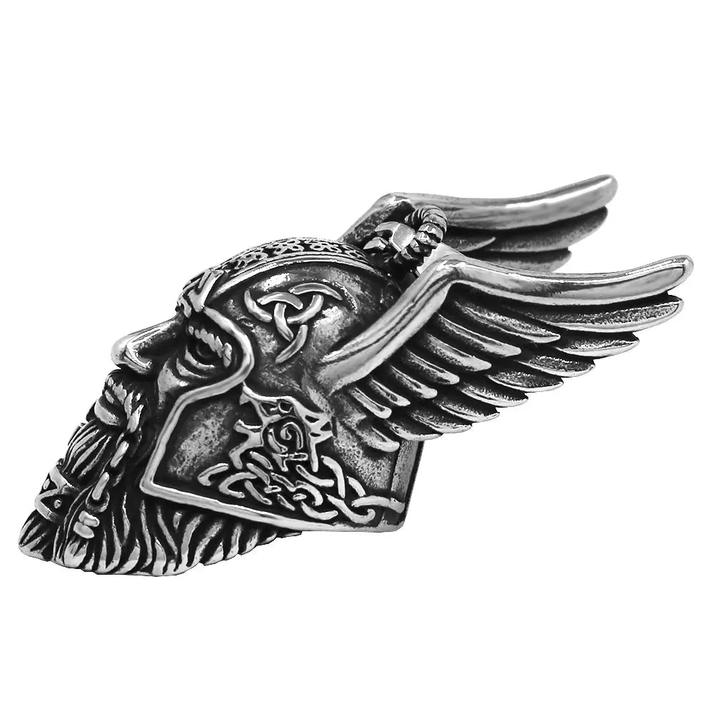 Norse Viking Warrior Spartacus Helmet Bell Pendant Stainless Steel Eagle Cross Jesus Rose Lady Rider Saint Mary USA Flag Jewelry