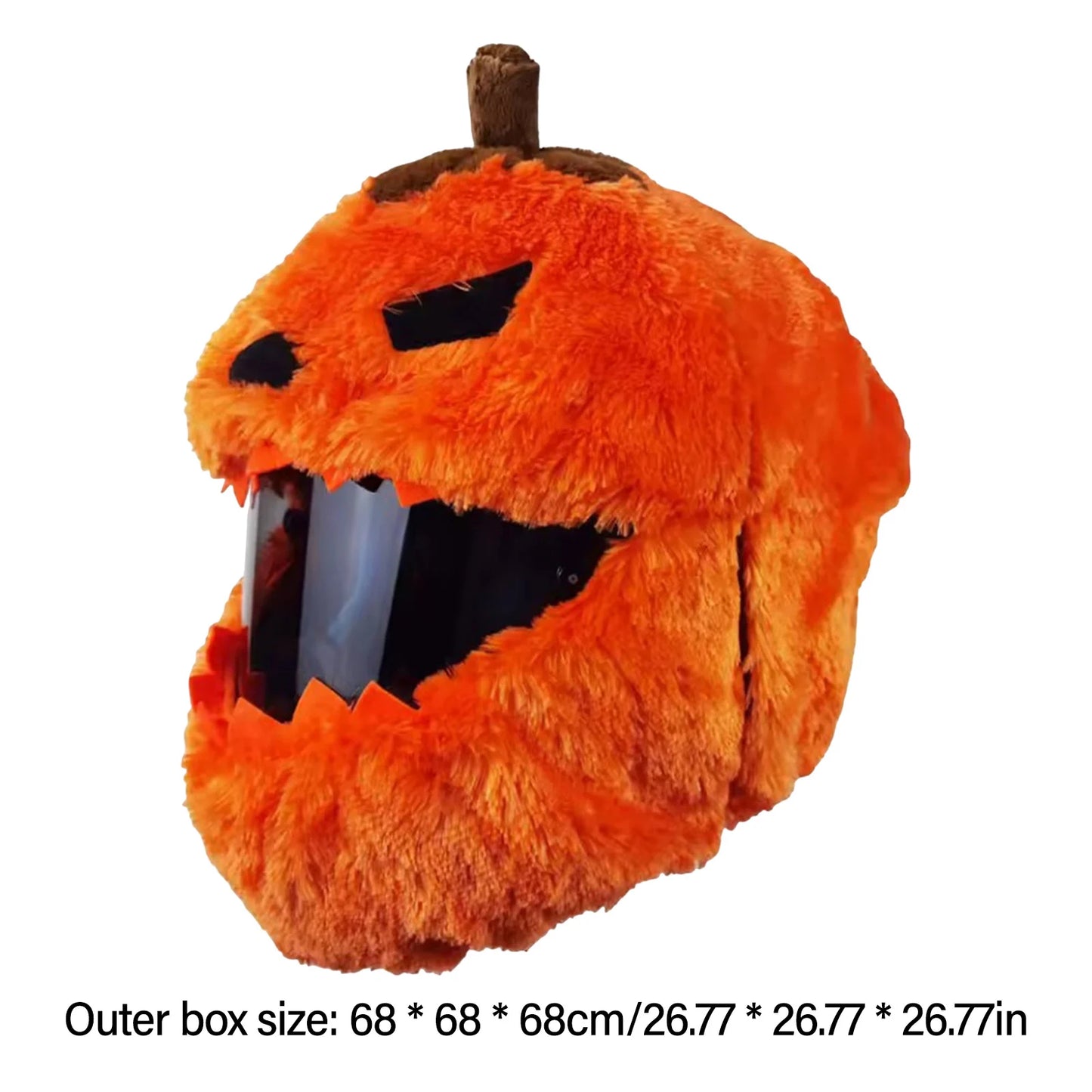 Pumpkin Motorcycle Helmet Cover Halloween Christmas Costume Accessory Velvet Material Full Face Helmet Cover For Holiday Rides