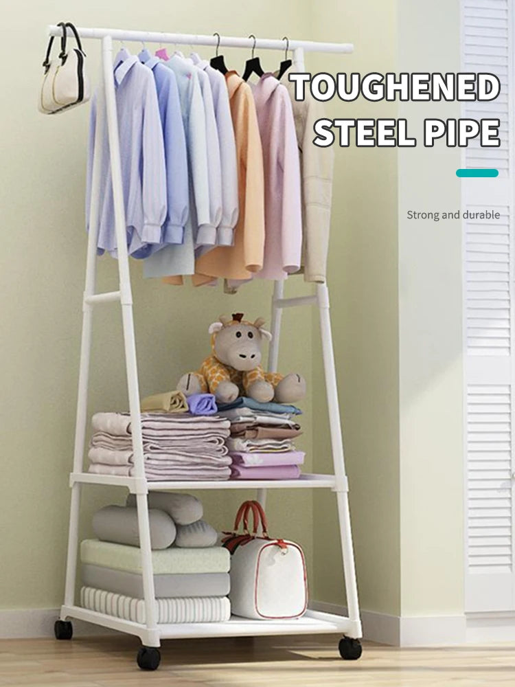 Hat Rack Triangle Hat Rack With Wheels Mobile Multi-Layer Storage Rack Hanging Clothes Rack Drying Rack Simple And Modern