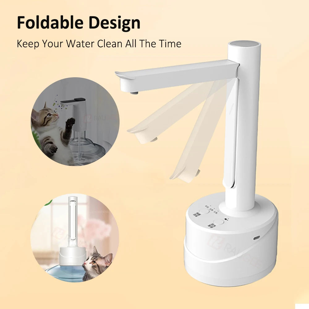 Electric Water Gallon Bottle Pump Folding Water Bottle Pump Automatic Desktop Water Pump 19 Liters Rechargeable Water Pump