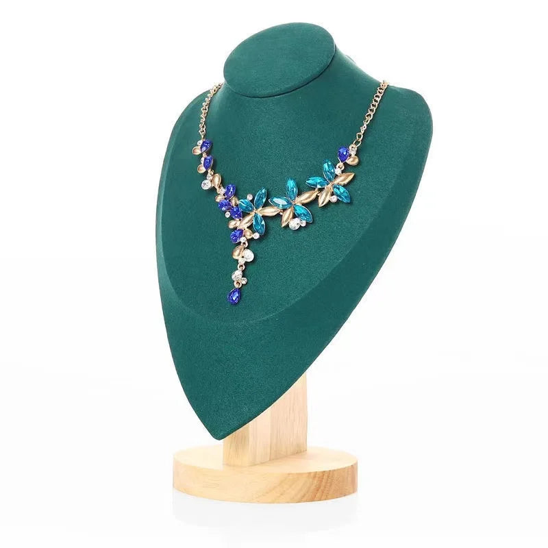 New High Quality Model Bust Show Exhibitor Velvet Jewelry Display Necklace Pendants Mannequin Jewelry Stand Organizer Colors