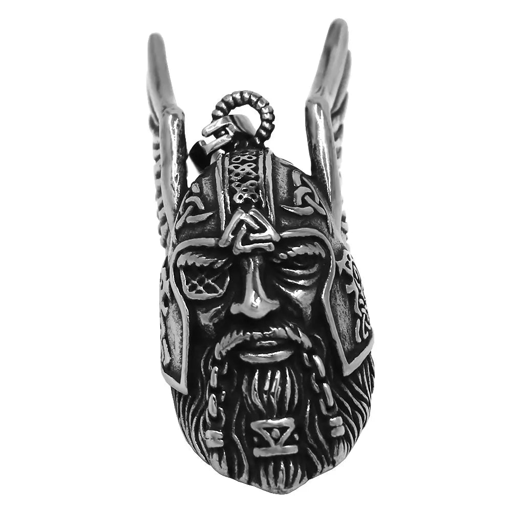 Norse Viking Warrior Spartacus Helmet Bell Pendant Stainless Steel Eagle Cross Jesus Rose Lady Rider Saint Mary USA Flag Jewelry