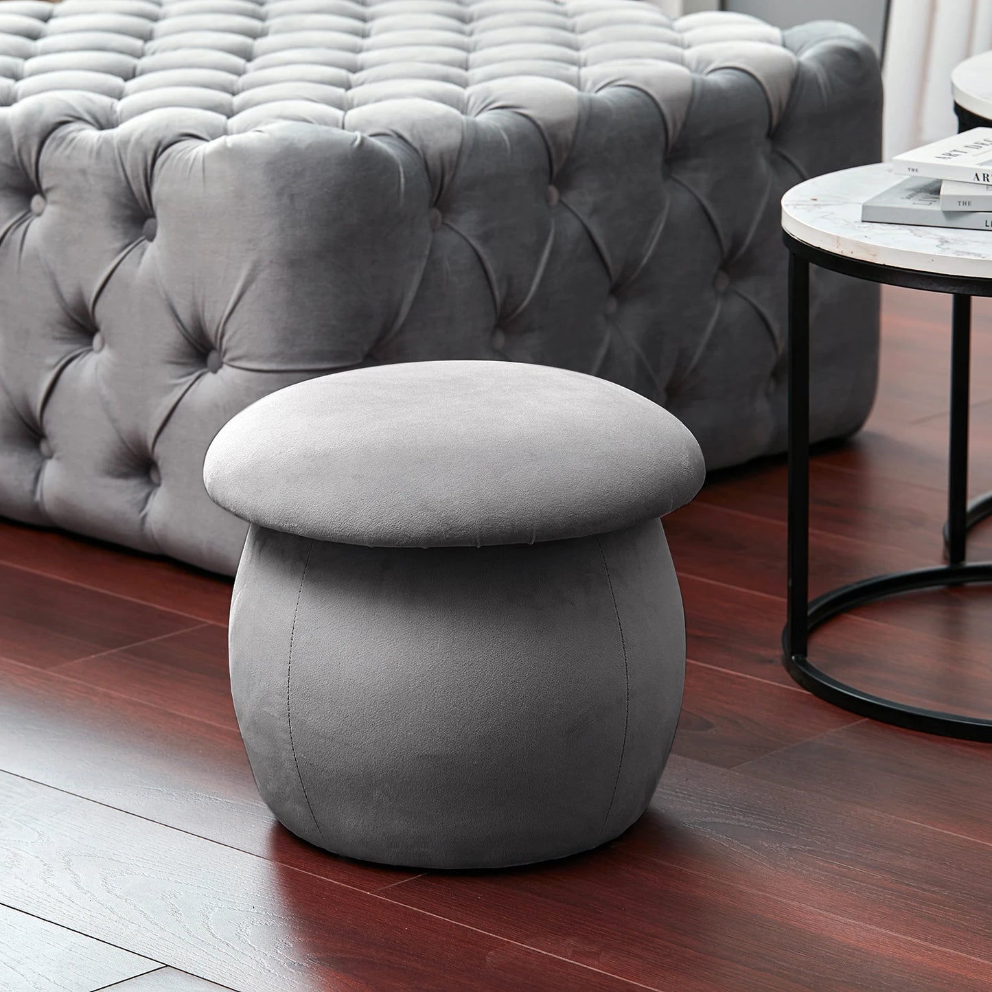 Nordic simple velvet mushroom footstool cushion stool children's seat comfortable high elastic indoor home furniture