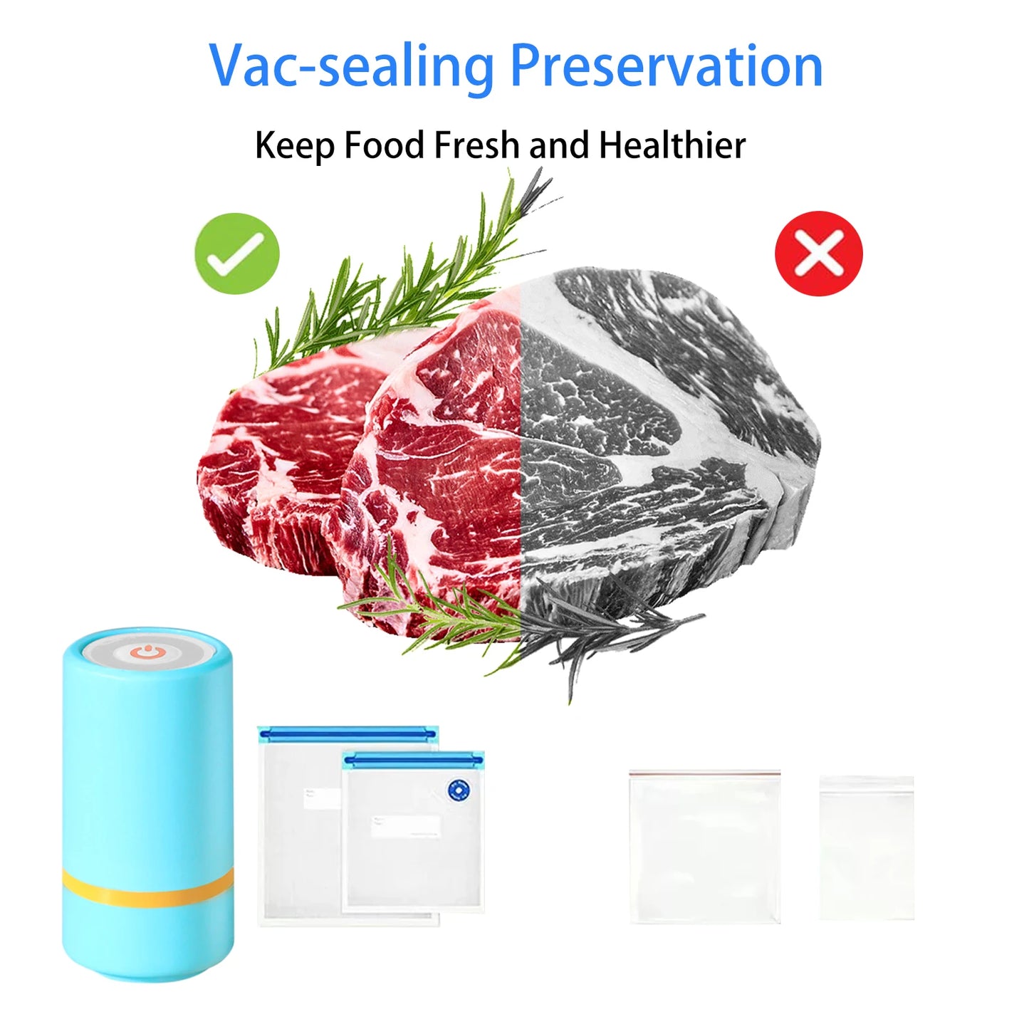 Universal Mason Jar Sealer Vacuum Kit BAP Free Vacuum Sealing Machine Food Preservation Storage for Wide Mouth Kitchen Gadgets