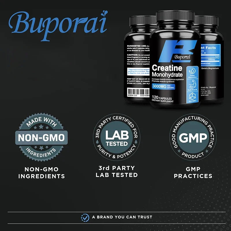 Creatine Monohydrate - Supports Muscle, Energy and Cognitive Function, Increases Lean Muscle Mass - Gluten FreeSupplements