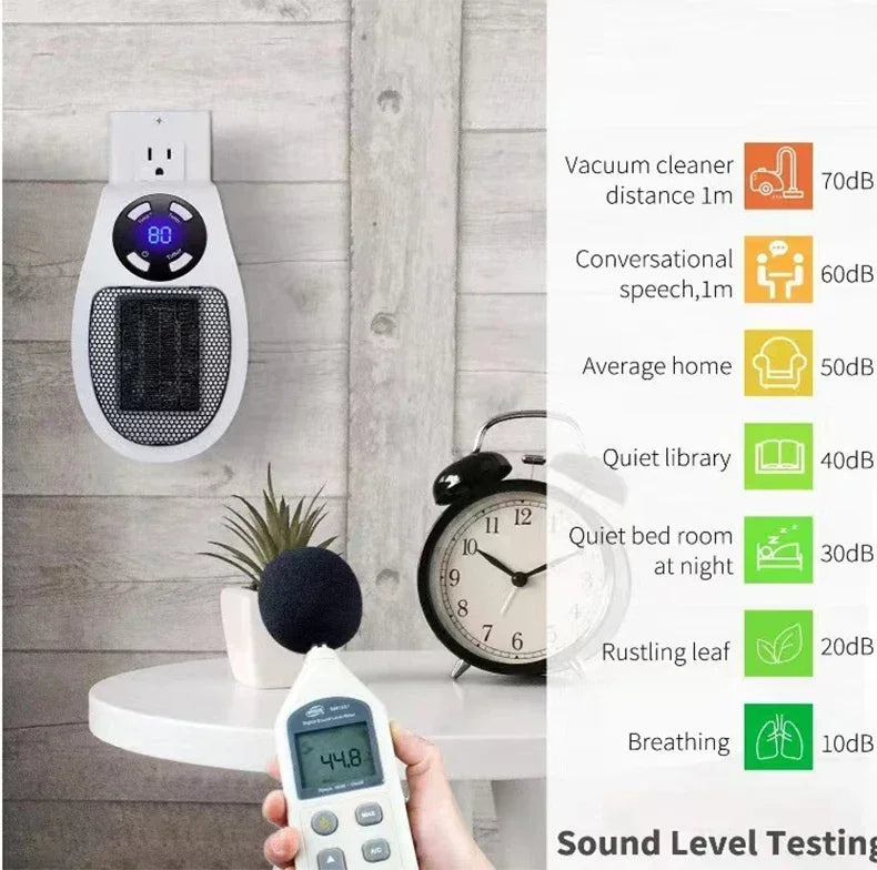 350W Portable Electric Heater with Remote Control, Wall Mounted Home Room Heater for Winter Indoor Heating Fast Warm