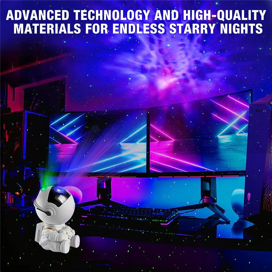 Creative Astronaut Star Projection Night Light 2025 New Colorful Star Sky Atmosphere Lamp Ideal Birthday Gift for Kids Adults