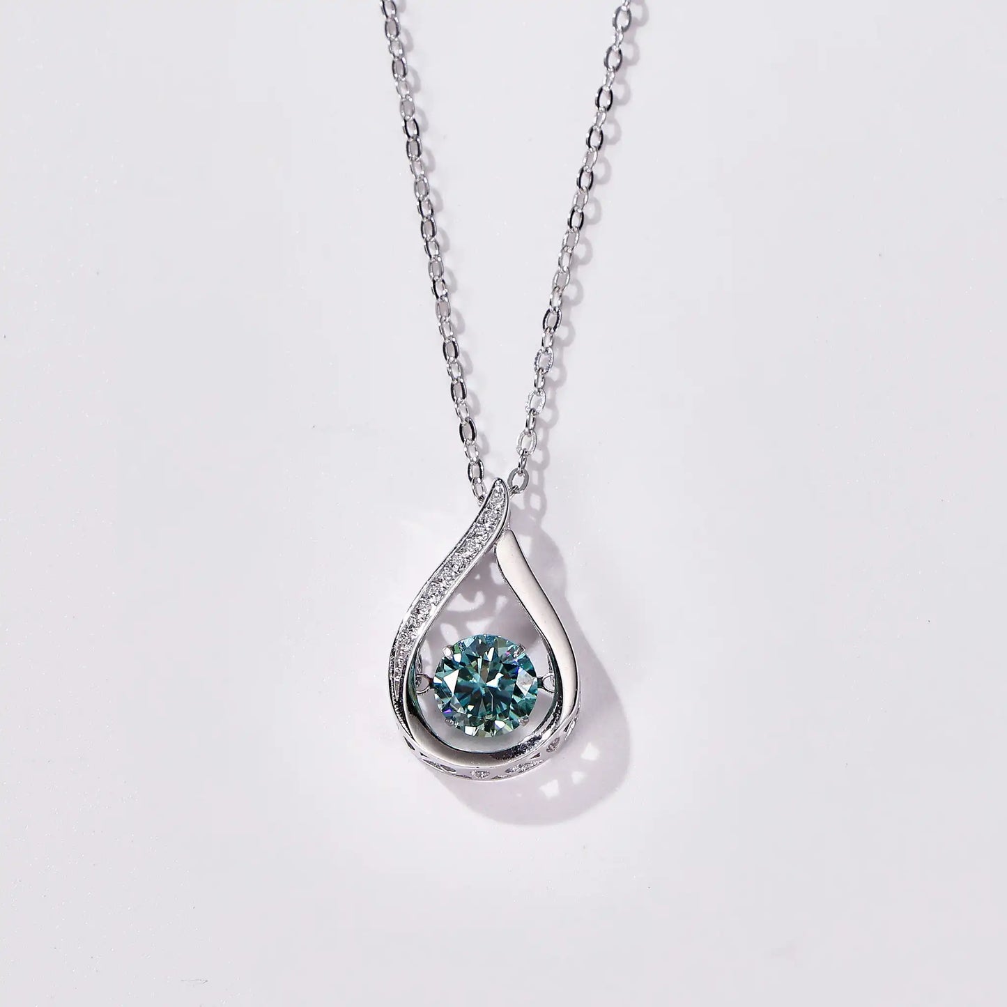 1CT Pass Tested GRA certified Moissanite Pendant Necklace for Women Sterling 925 Silver Lab-created Diamond Pendant with O-chain