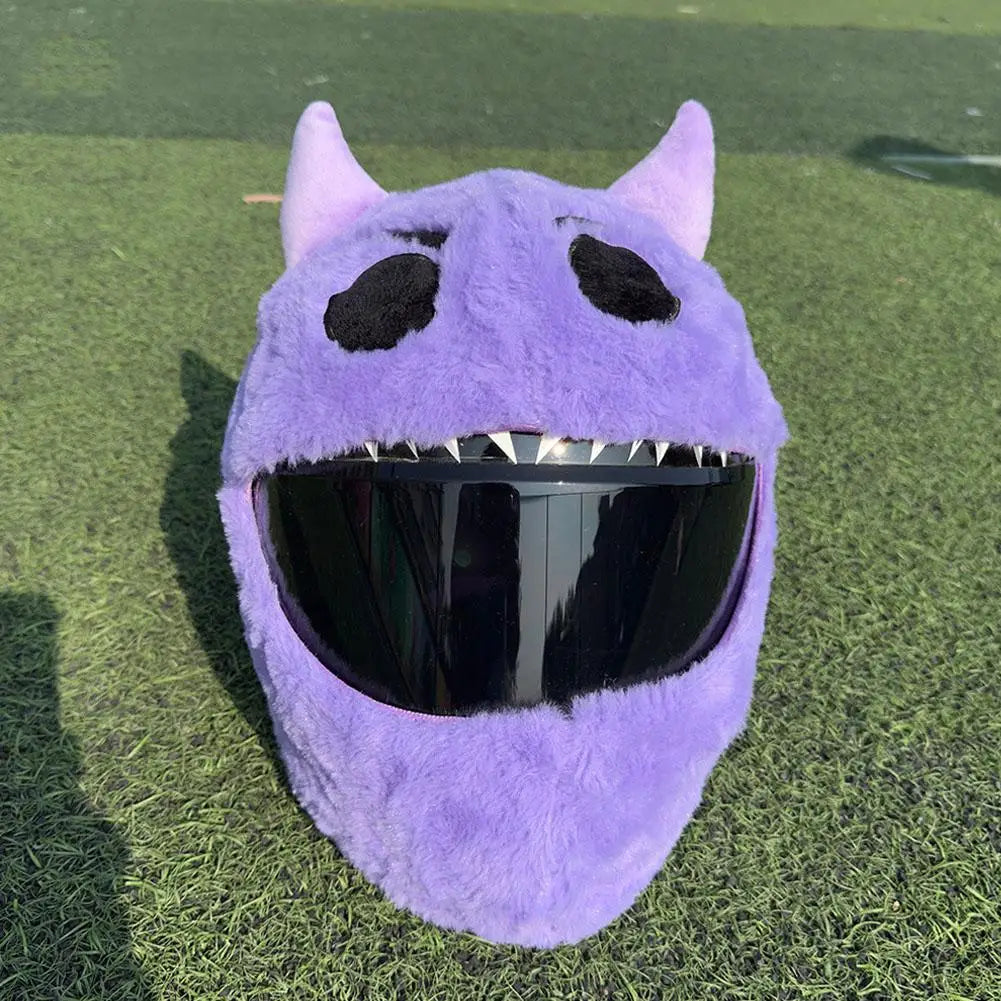 Motorcycle Helmet Cartoons Plush Helmet Protective Cover Helmet Full Face Covers For Halloween Outdoor Fun Personalized Helmets