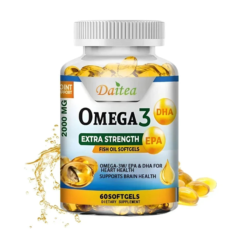 Strength Omega-3 Fish Oil - Rich in DHA & EPA - Support Brain & Nervous System Health, Cardiovascular & Skin Health, Non-GMO