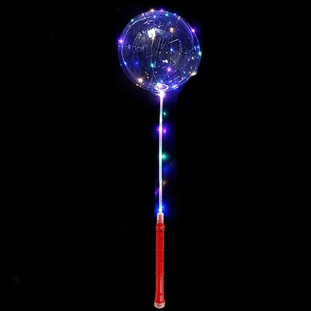 5/10/15/20Packs LED Light Up BoBo Balloons Colorful Handle 120cm Glow in the Dark Bobo Balloon Wedding Valentines Day Decoration