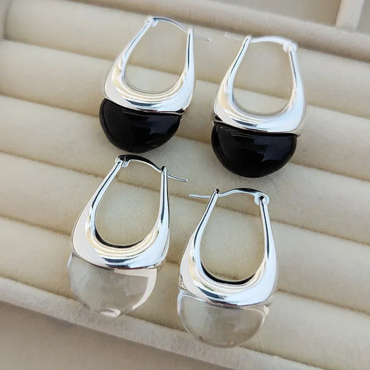 Smooth Water Droplet Luxury Design Popular Trendy Earrings Ear Buckles for Women Jewelry Accessories Dangle Earrings