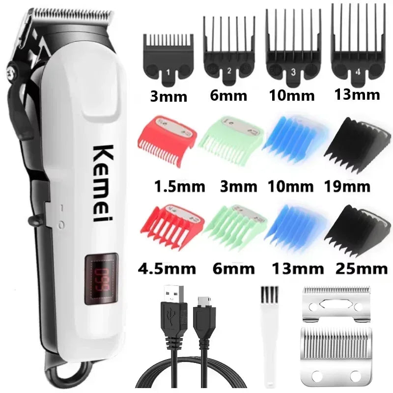Kemei Hair Clipper KM-809A Hair Cut Maching Wireless Trimmer Men Professional Clipper Machine Rechargeable Hair Cut Barberkemei