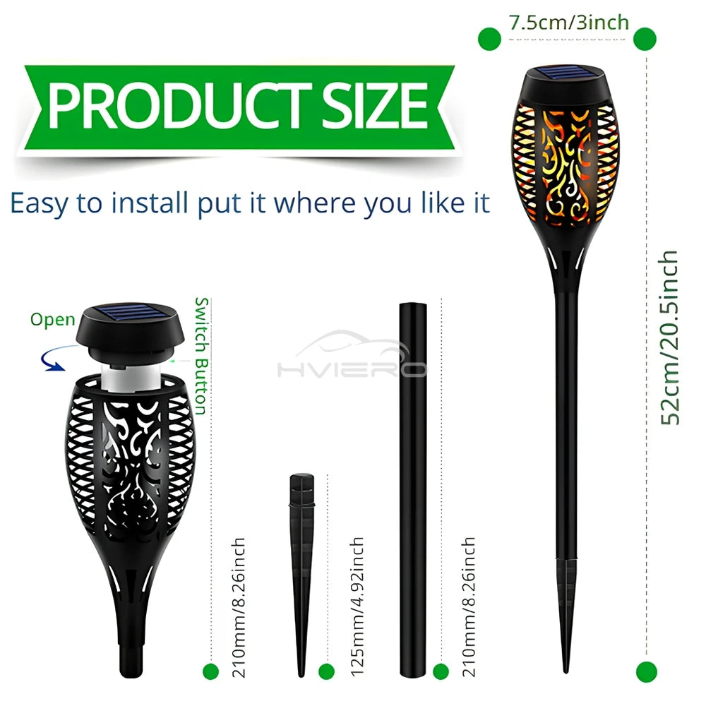 12LED Solar Flame Light Outdoor Waterproof 12LEDs Torches Landscape Lamp For Outdoor Courtyard Garden Yard Halloween Decorations
