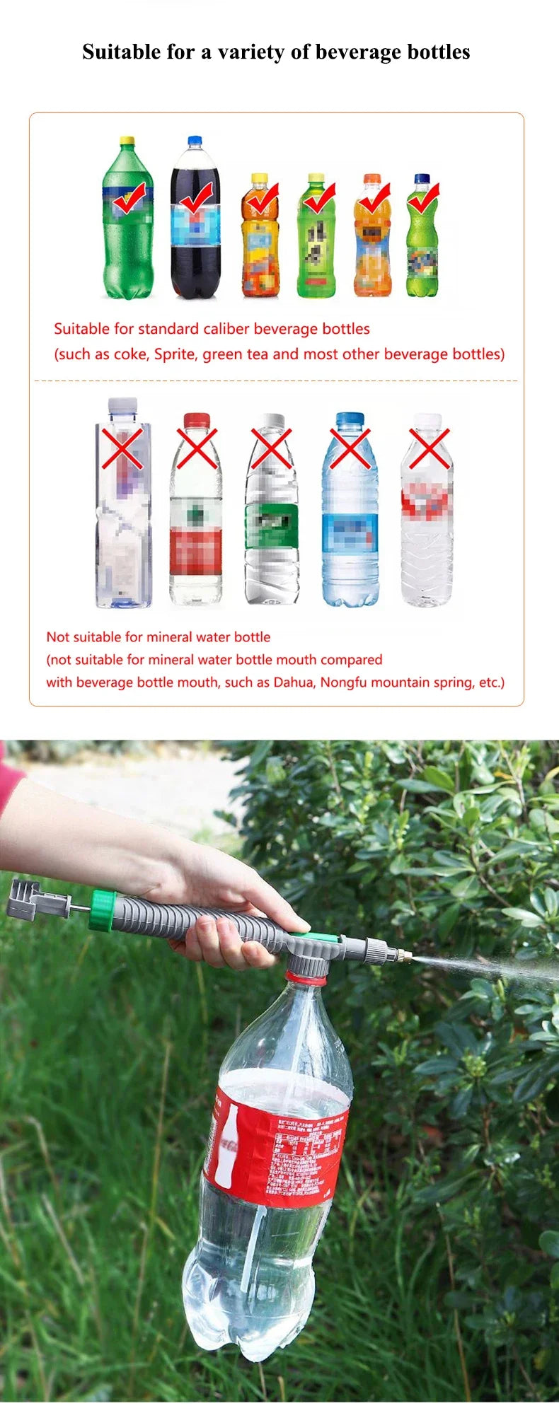 XIAOMI YOPUIN High Pressure Air Pump Manual Sprayer Adjustable Bottle Spray Head Nozzle Garden Watering Sprayer Agriculture Tool
