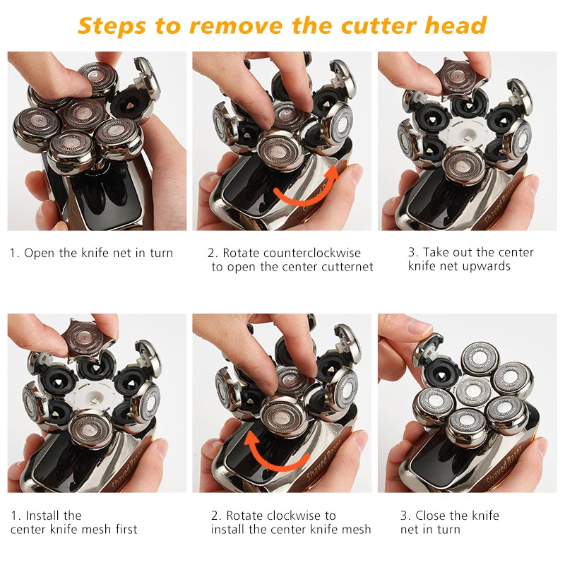 7D Head Shavers for Men 5 in 1 Electric Mens Head Shaver for Bald Men Wet & Dry Waterproof Bald Head Shaver Electric Shavers Men