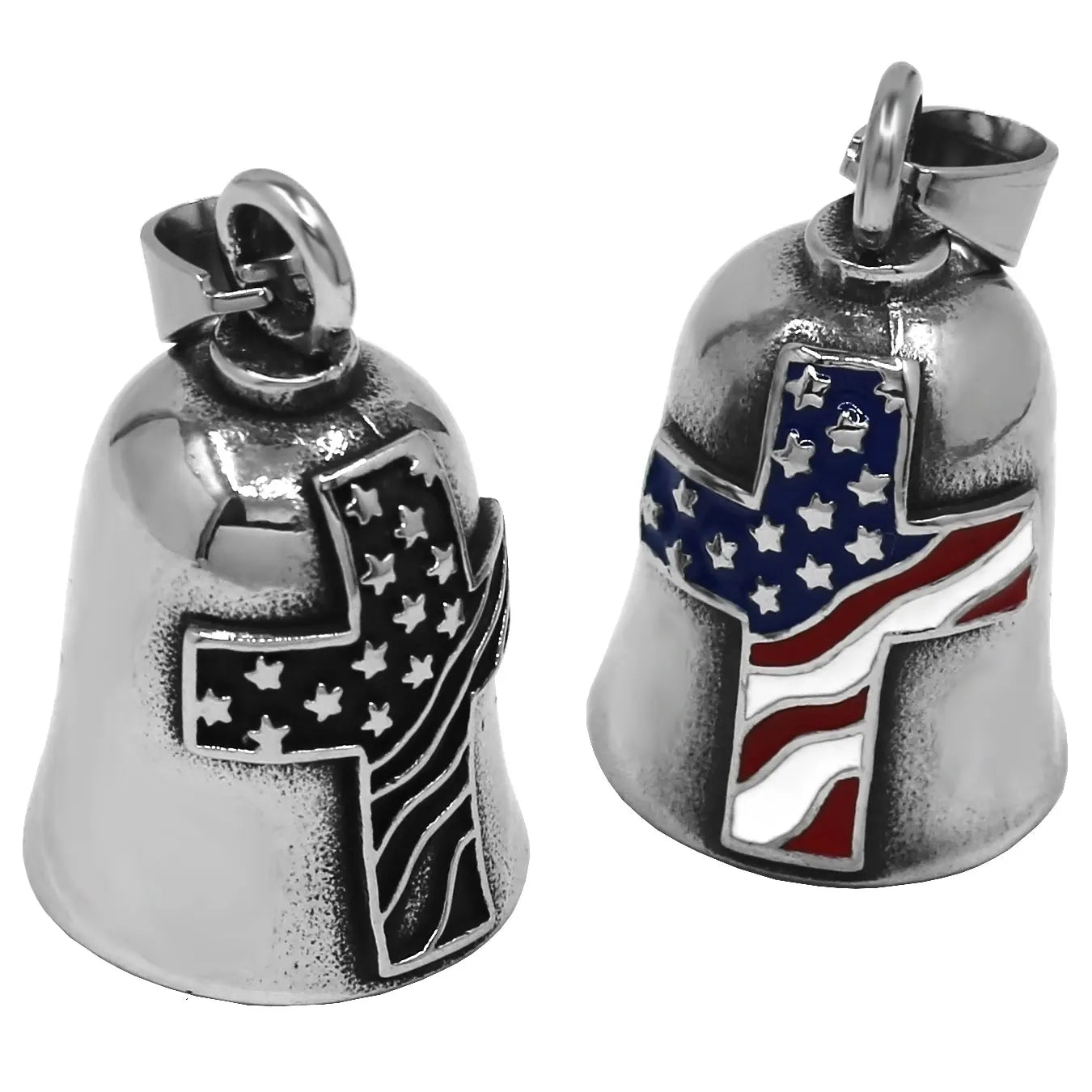 Norse Viking Warrior Spartacus Helmet Bell Pendant Stainless Steel Eagle Cross Jesus Rose Lady Rider Saint Mary USA Flag Jewelry