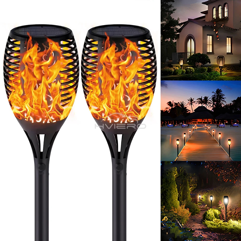 12LED Solar Flame Light Outdoor Waterproof 12LEDs Torches Landscape Lamp For Outdoor Courtyard Garden Yard Halloween Decorations