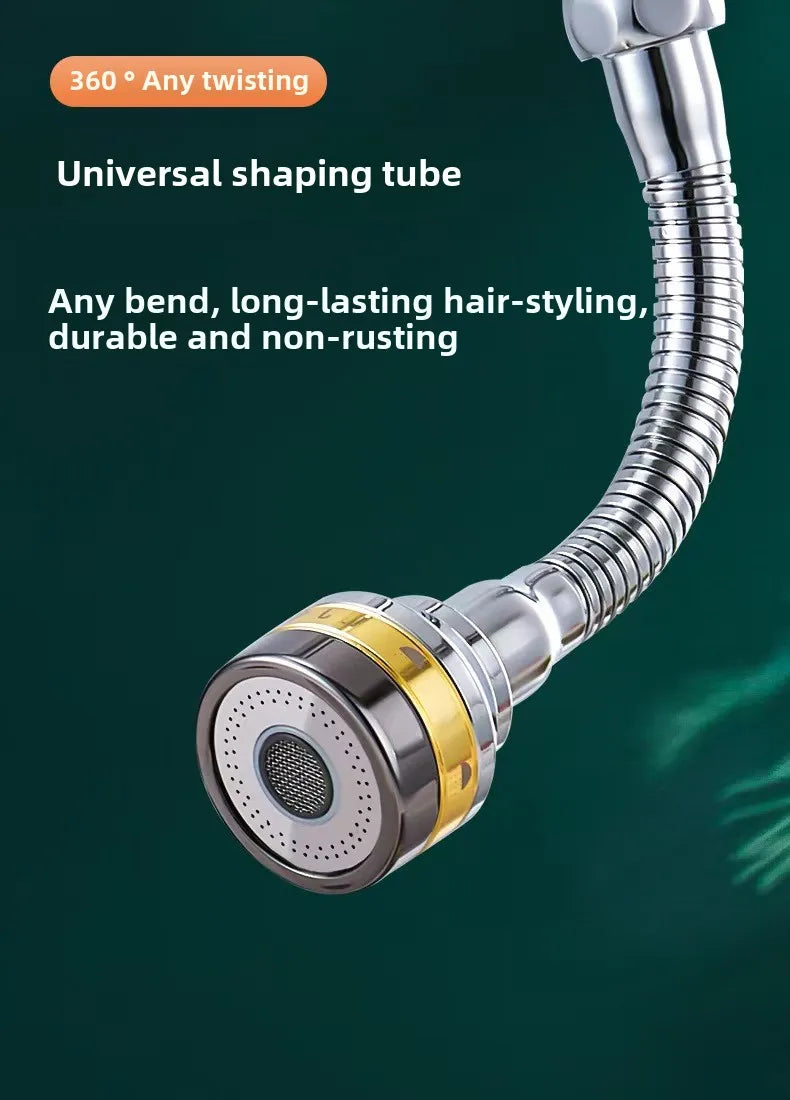 Three Levels Adjustable Brass Kitchen Faucet Aerator Extender Water Saving Anti Splash Stainless Steel Bathroom Accessories