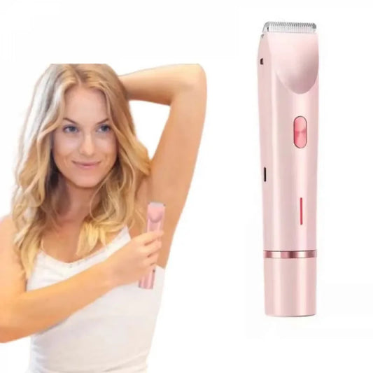 Portable Ladies Shaver  Waterproof 2 in 1 Lady Pubic Hair Groomer Painless Hair Removal Razor Women Electric Body Shaver