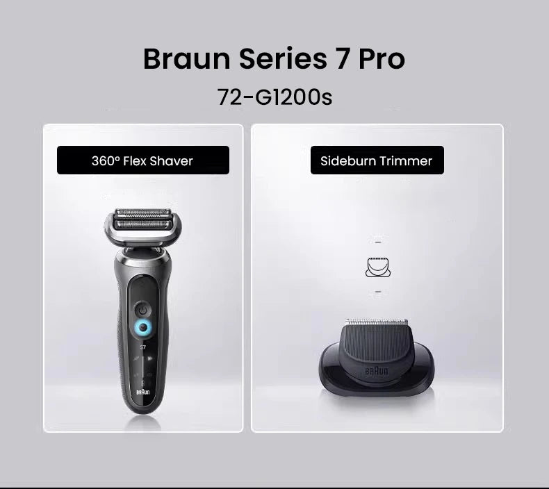 Original Braun Series 7 Pro Electric Shaver Rechargeable Men Razor 3 Modes Precision for Face Clean