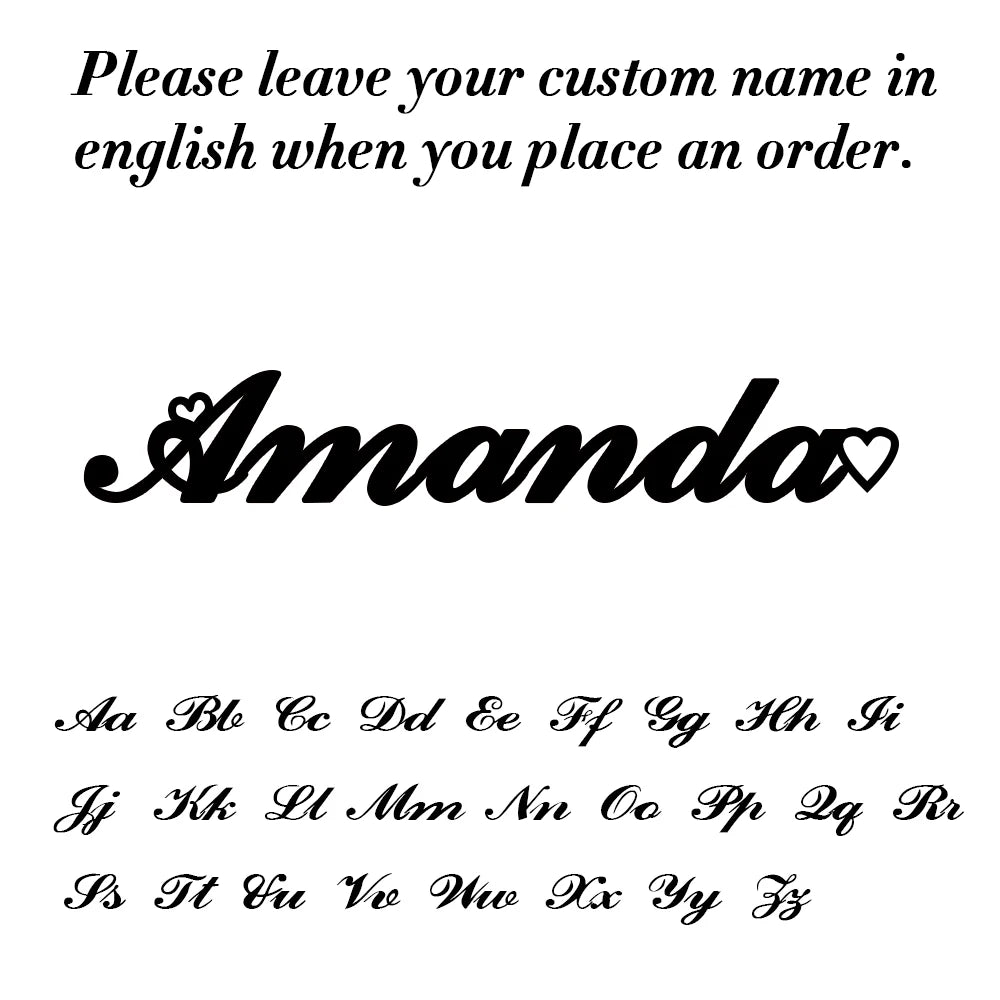 Amaxer Personalised Custom Name Necklace for Women Cursive Letter Pendant Stainless Steel Chains Jewelry Couple Weddings Gifts