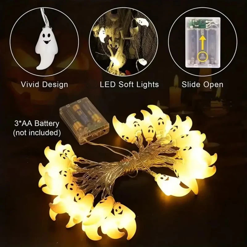 Halloween LED String Light Battery Powered Decor Lamp DIY Fairy Lamp Portable Spooky Lighting For Home Party Yard Haunted House