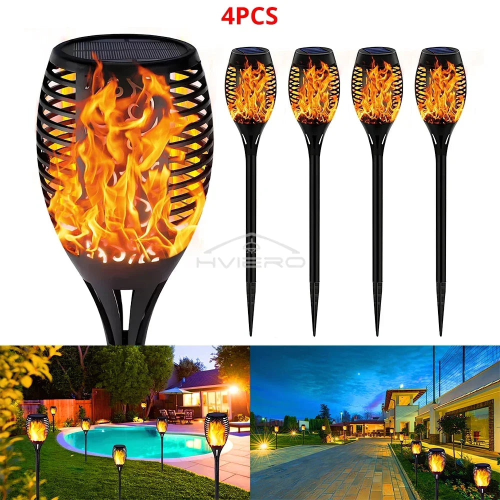 12LED Solar Flame Light Outdoor Waterproof 12LEDs Torches Landscape Lamp For Outdoor Courtyard Garden Yard Halloween Decorations