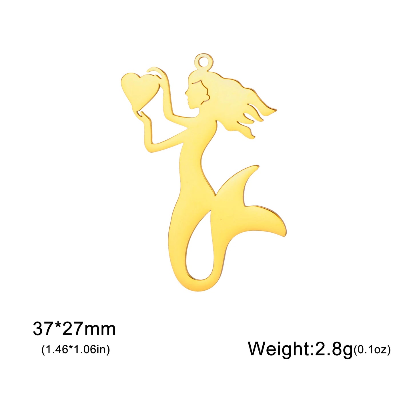 EUEAVAN 1pc Mermaid Stainless Steel Pendant Ocean Sea Fish Tail Charms Necklace Earrings Jewelry Making Accessories Wholesale