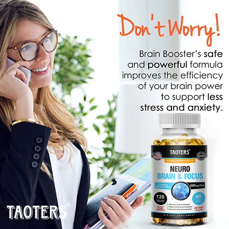 Brain Health Health - with vitamins - Brain & Focus Formula - Brain Booster with Multi- Helps Improve Memory, Focus and Clear Th