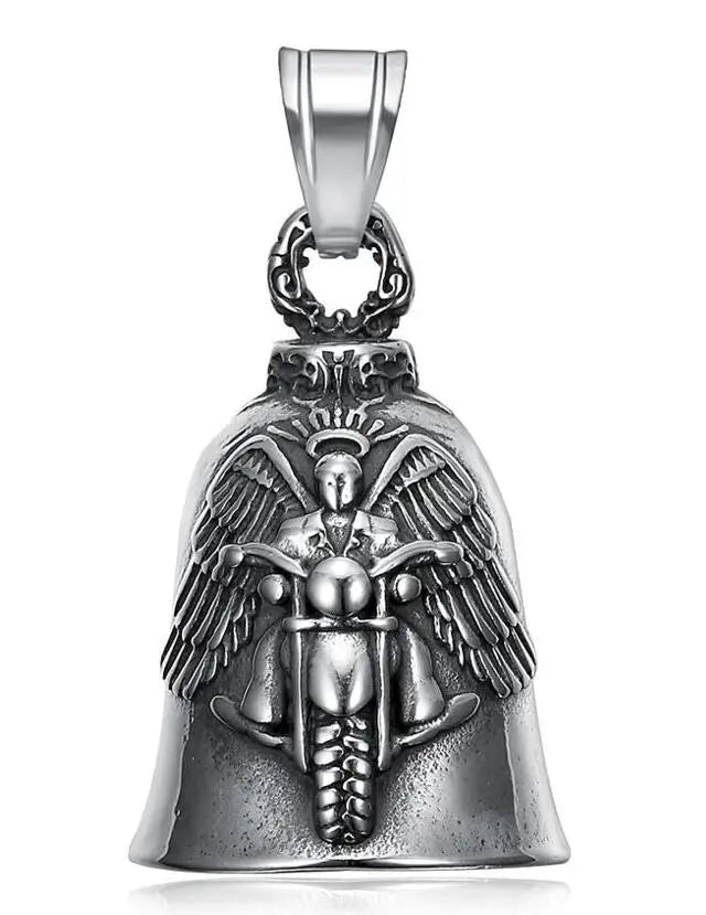 Norse Viking Warrior Spartacus Helmet Bell Pendant Stainless Steel Eagle Cross Jesus Rose Lady Rider Saint Mary USA Flag Jewelry