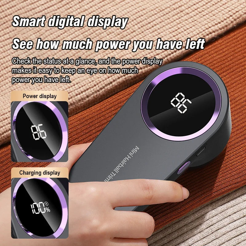 Electric Lint Remover for Clothes LCD Display Portable Hair Balls Fuzz Removers Household Fabric Shaver USB Rechargeable