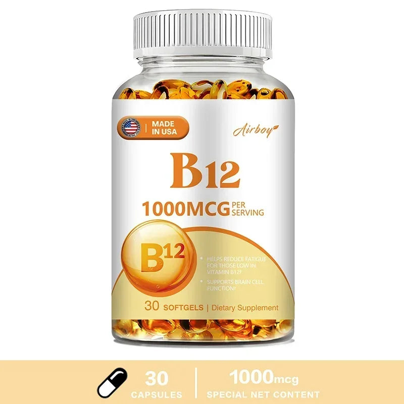 Vitamin B12 1000mcg - Benefits Brain & Heart Function, Memory, Learning, Helps Boost Natural Energy