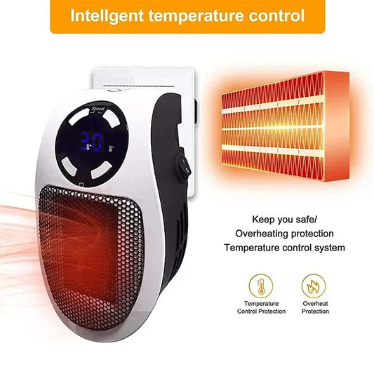 350W Portable Electric Heater with Remote Control, Wall Mounted Home Room Heater for Winter Indoor Heating Fast Warm