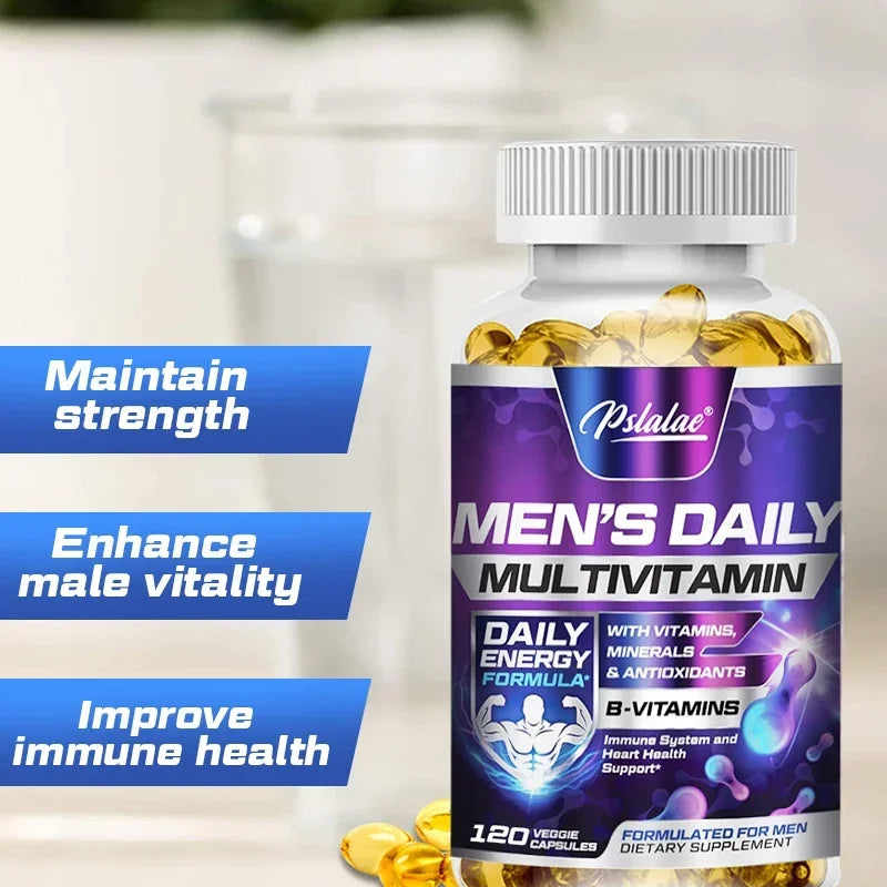 Men's Daily Multivitamin Supplement - Supports Brain and Immune Health, Boosts Energy, Relieves Anxiety, Improves Endurance