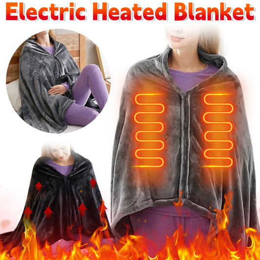 USB Electric Heated Blanket 3 Heating Levels Fleece Heated Blanket Portable Heated Blanket Cape Quickly Heated Cape Pad