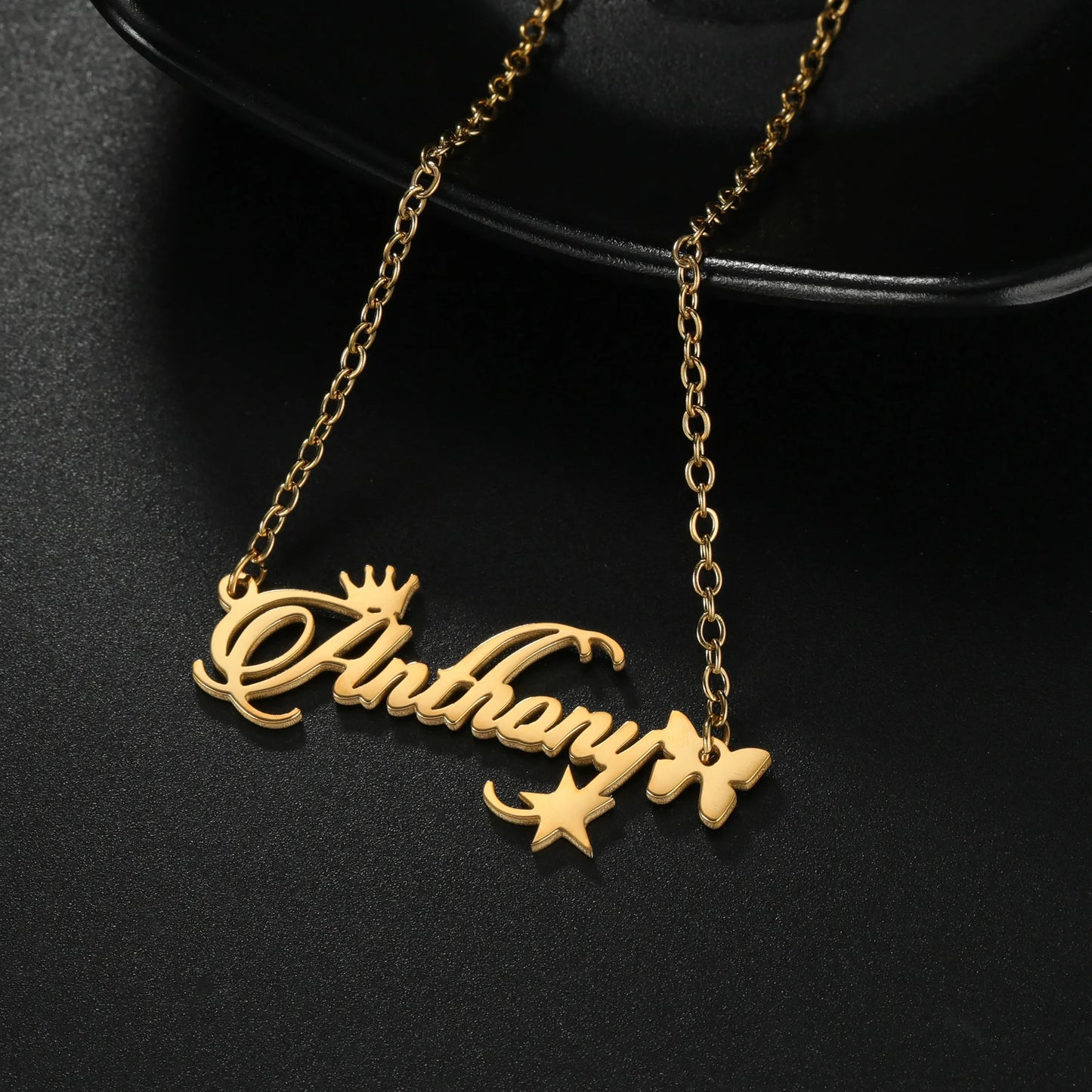 Acheerup Personalized Name Infinity Necklace for Women Baby Kids Stainless Steel Custom Heart Crown Chain Choker Birthday Gifts