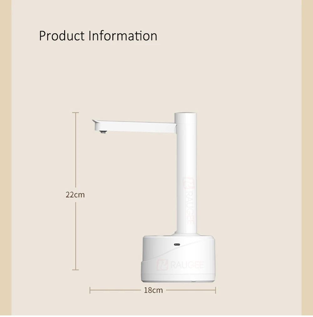 Electric Water Gallon Bottle Pump Automatic Water Dispenser 19 Liters Foldable Desktop Rechargeable Drinking Water Bottle Pump