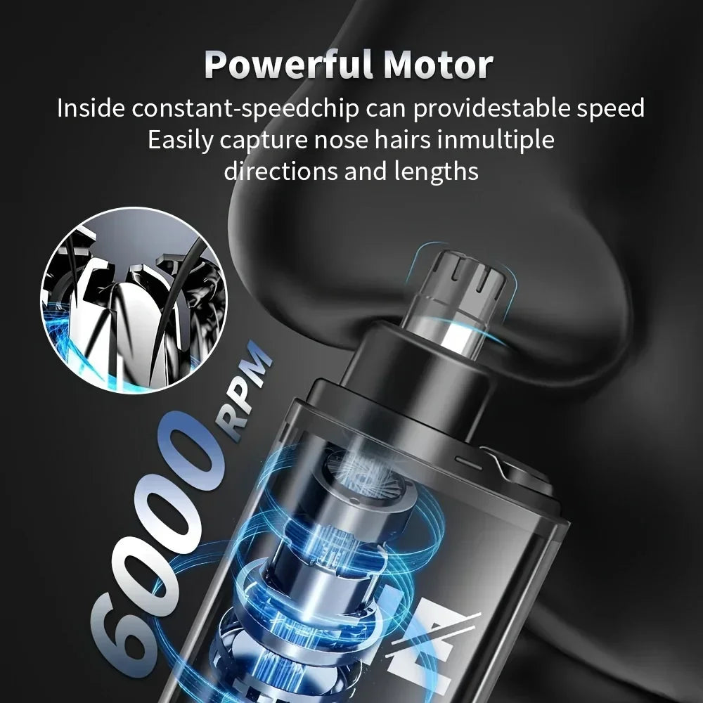 USB Rechargeable Nose & Ear Hair Trimmer for Men, Portable Mini Compact Design with Fast Charge, Electric Grooming Kit