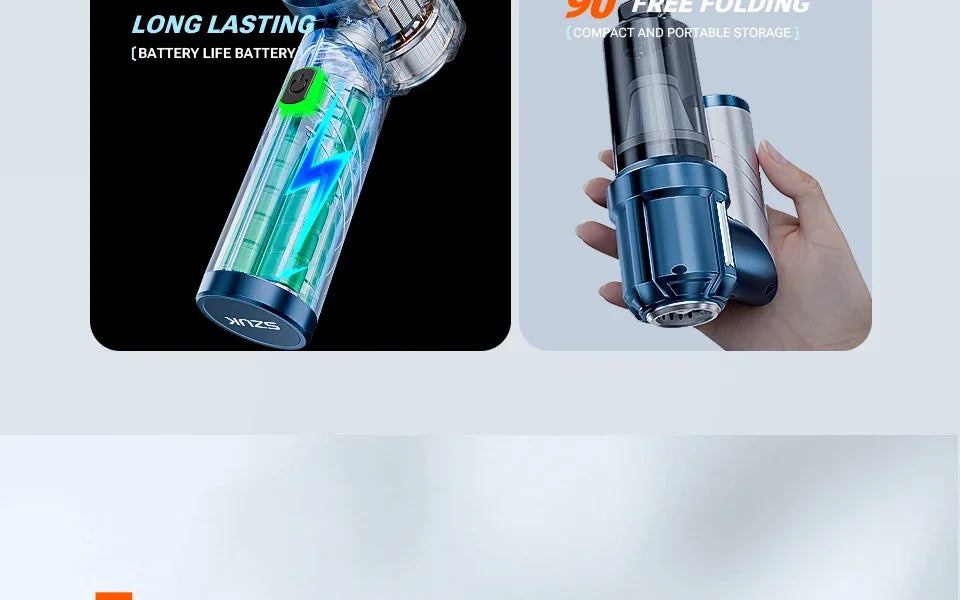 SZUK Car Vacuum Cleaner Portable Handheld Mini Vacuum Cleaner Foldable Strong Suction Powerful Wireless Cleaner Cleaning Machine