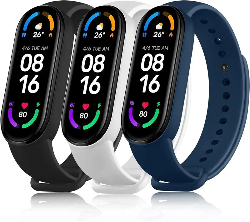 Silicone Watch Strap For Xiaomi Mi Band 7 6 5 4 3 Wristband Bracelet Wrist Straps correa Mi Band 6 7 5 4 Smart watch Accessories