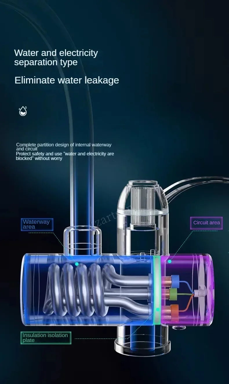 Electric Hot Cold Mixer Tap Instant Heating Faucet Temperature Adjustable Tankless Water Heater Kitchen Bathroom Supplies