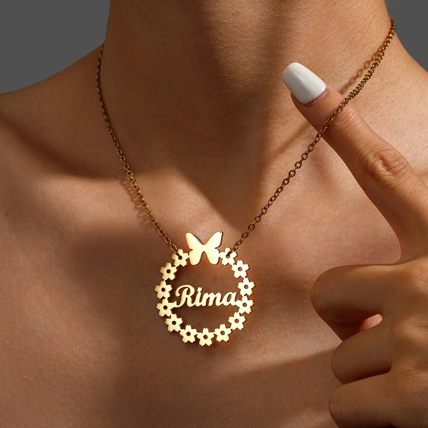 Acheerup Personalized Name Infinity Necklace for Women Baby Kids Stainless Steel Custom Heart Crown Chain Choker Birthday Gifts