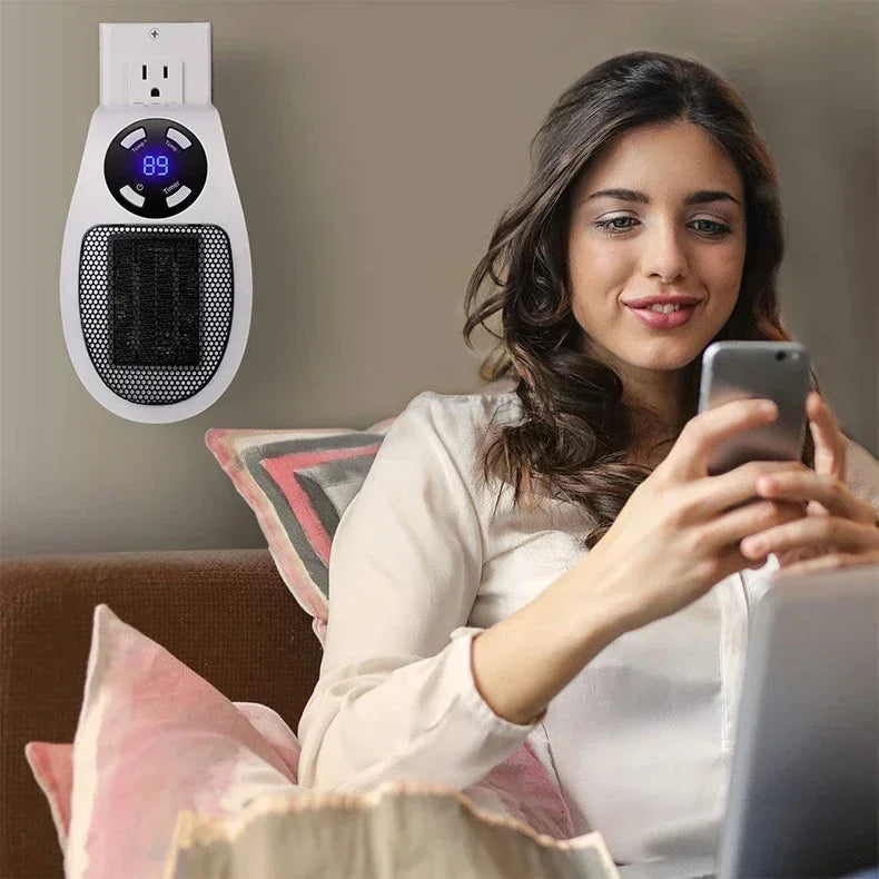 350W Portable Electric Heater with Remote Control, Wall Mounted Home Room Heater for Winter Indoor Heating Fast Warm