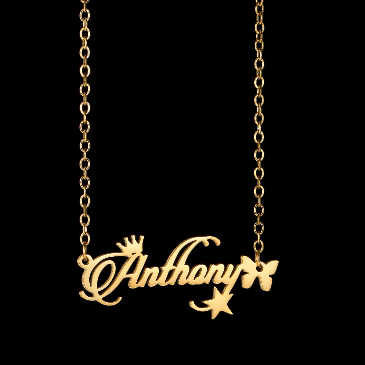 Acheerup Personalized Name Infinity Necklace for Women Baby Kids Stainless Steel Custom Heart Crown Chain Choker Birthday Gifts