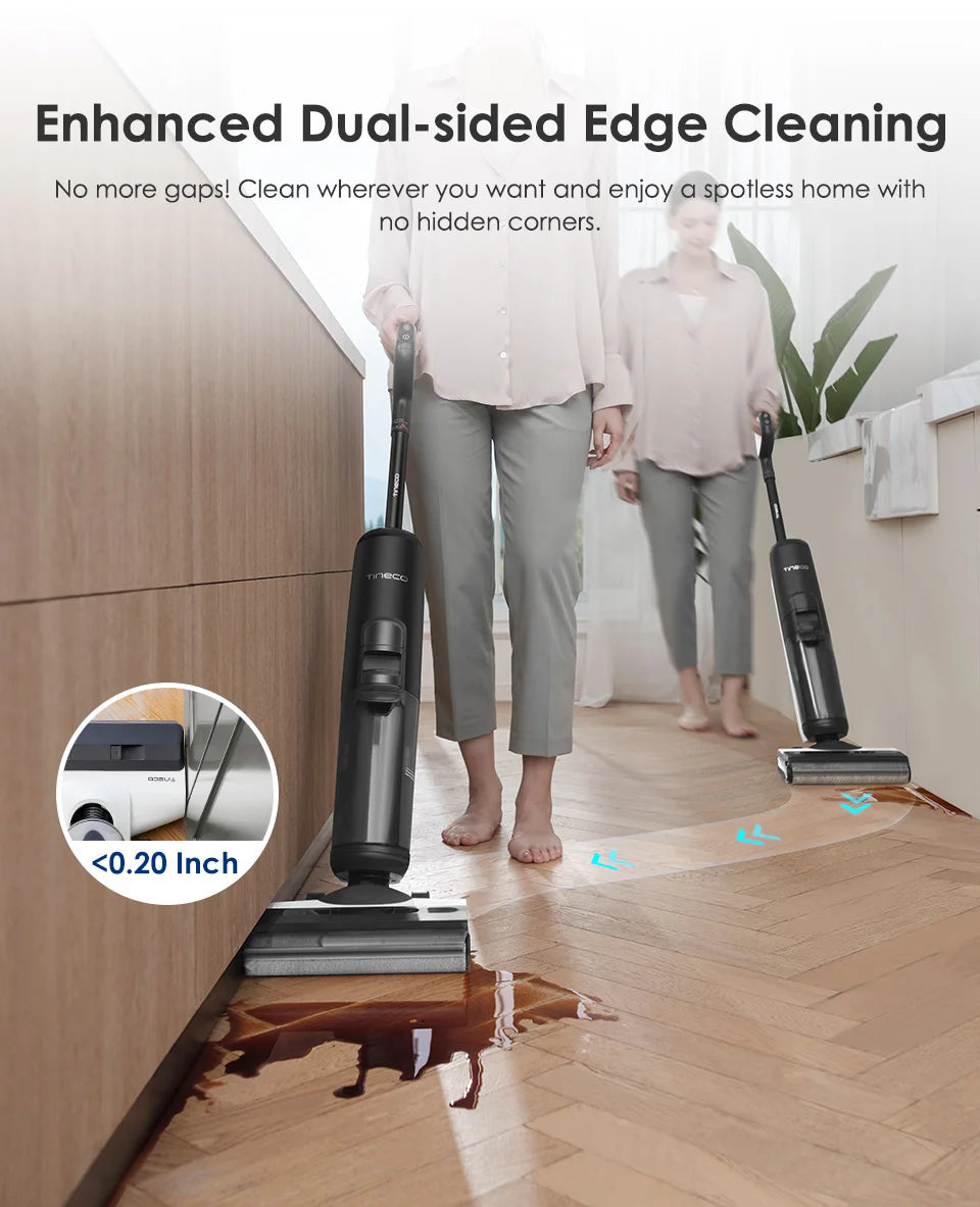 Tineco Floor One S6 Cordless Wet Dry Vacuum Cleaner Floor Washer Mop All-in-One for Hard Floors LED Dual-Sided Edge Cleaning
