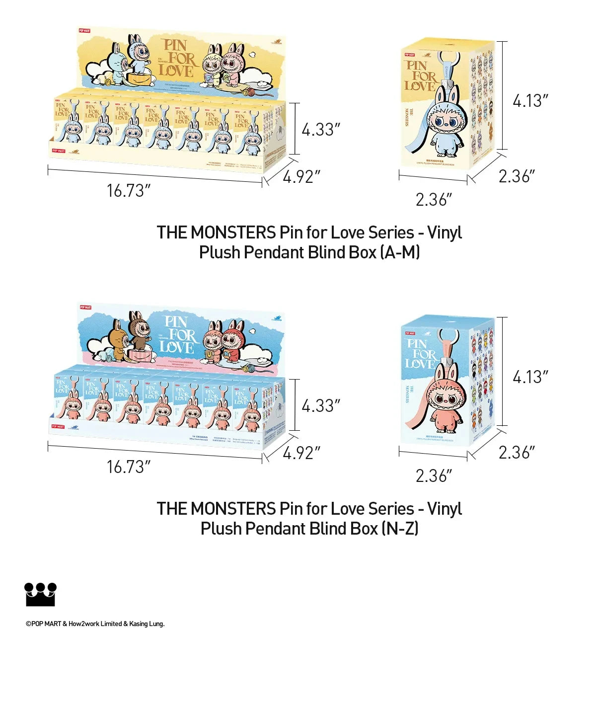 Mini Labubu 100% Authentic POP MART THE MONSTERS PIN FOR LOVE Series Blind Box Bag Toys Doll Gift