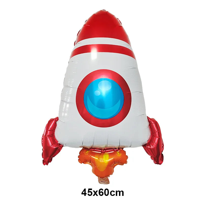 4D Spaceship Balloon 4D Standing Astronaut Ballon Large Space Shuttle Inflate Balloon for Rocket Birthday Decoration Baby Shower