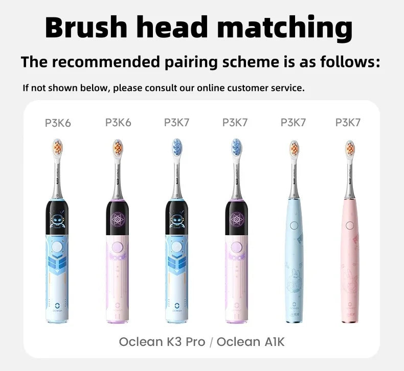 Oclean Children's Electric Toothbrush Head Soft Bristles Interactive Design Gum Protection Baby Full Effect Cleaning Accessory