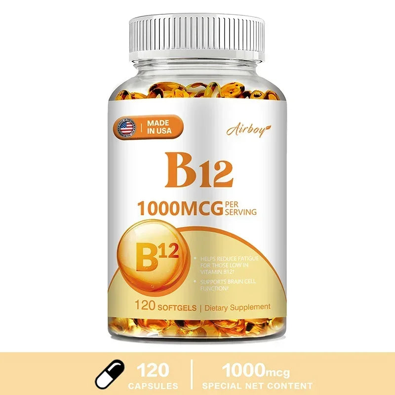 Vitamin B12 1000mcg - Benefits Brain & Heart Function, Memory, Learning, Helps Boost Natural Energy